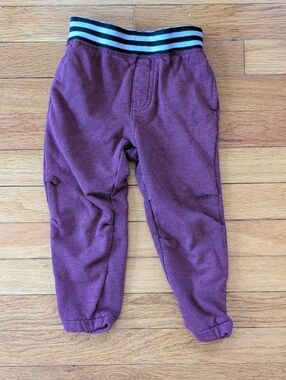 Tea Collection Maroon Jogger Pants with Striped Waistband SIZE 3